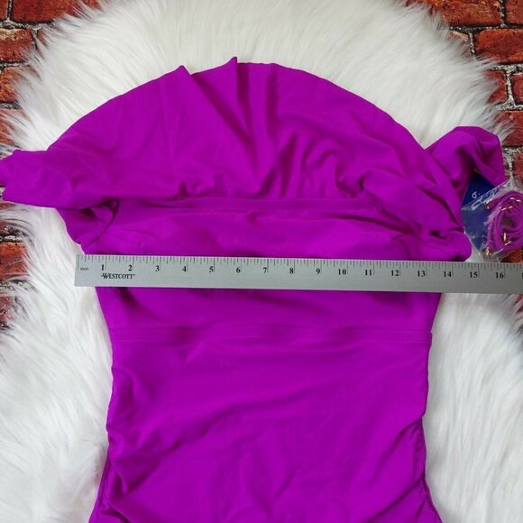 NWT Apt 9 Off-Shoulder Ruffle Tankini Top Swimsuit Convertible Strap S - Picture 6 of 10